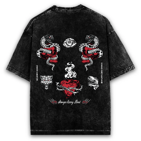 Fearless & Relentless — Oversized Acid Wash Tee back