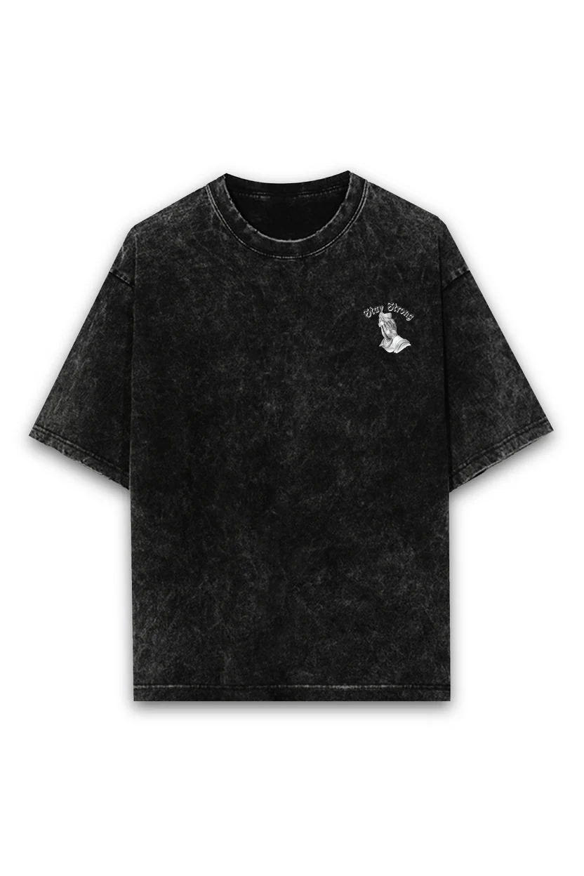Stay Strong — Oversized Acid Wash Tee