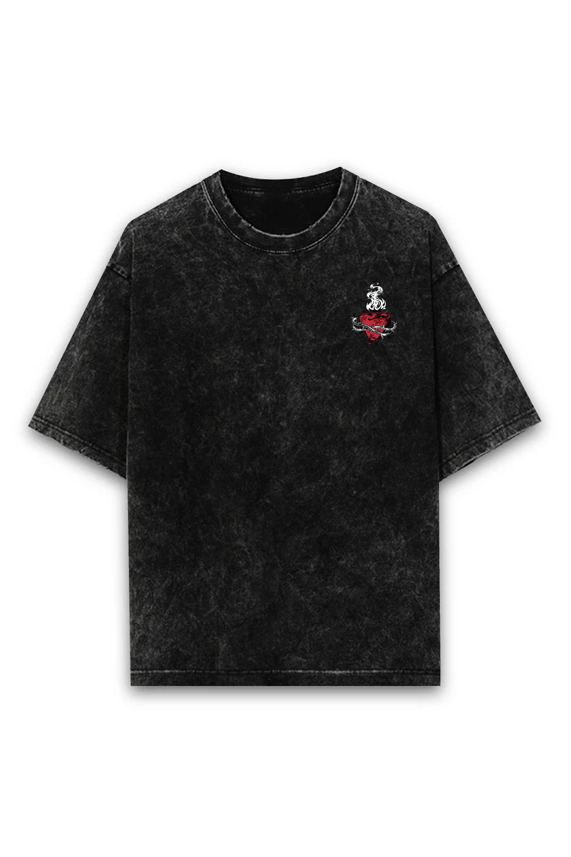 Fearless & Relentless — Oversized Acid Wash Tee
