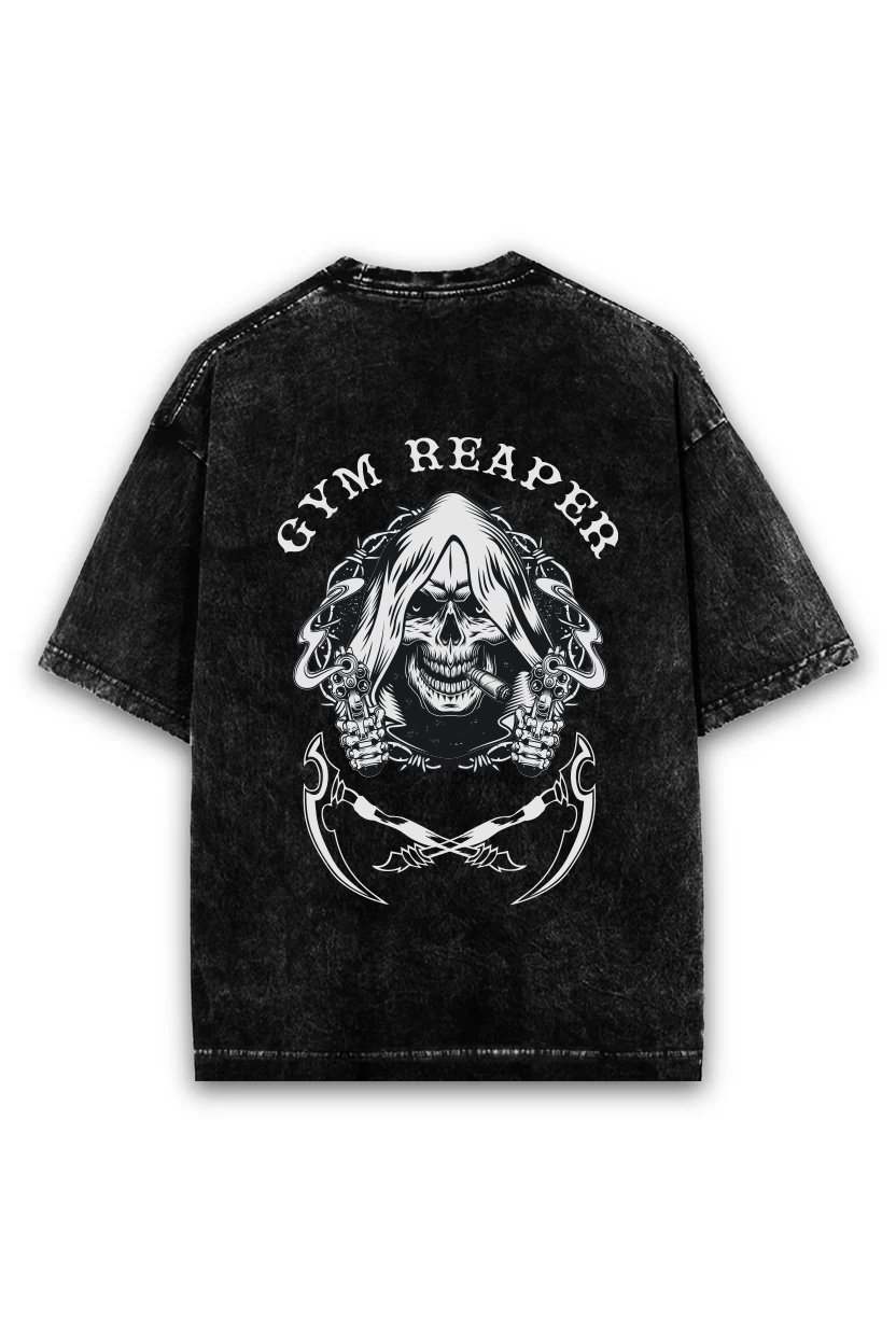 Gym Reaper — Oversized Acid Wash Tee