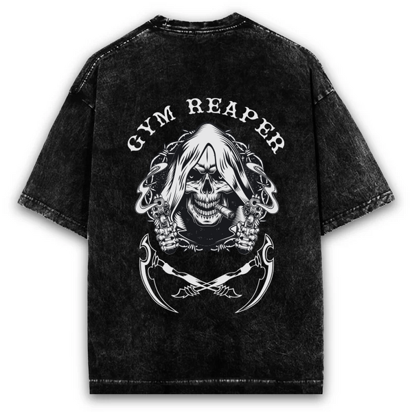 Gym Reaper — Oversized Acid Wash Tee back